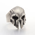 Men`s Spartan Warrior Skull Knight Helmet Mask Biker Sterling Silver Ring