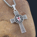 Cross Templar 925 Silver Classic Pendant Necklace Double-sided Men's Amulet