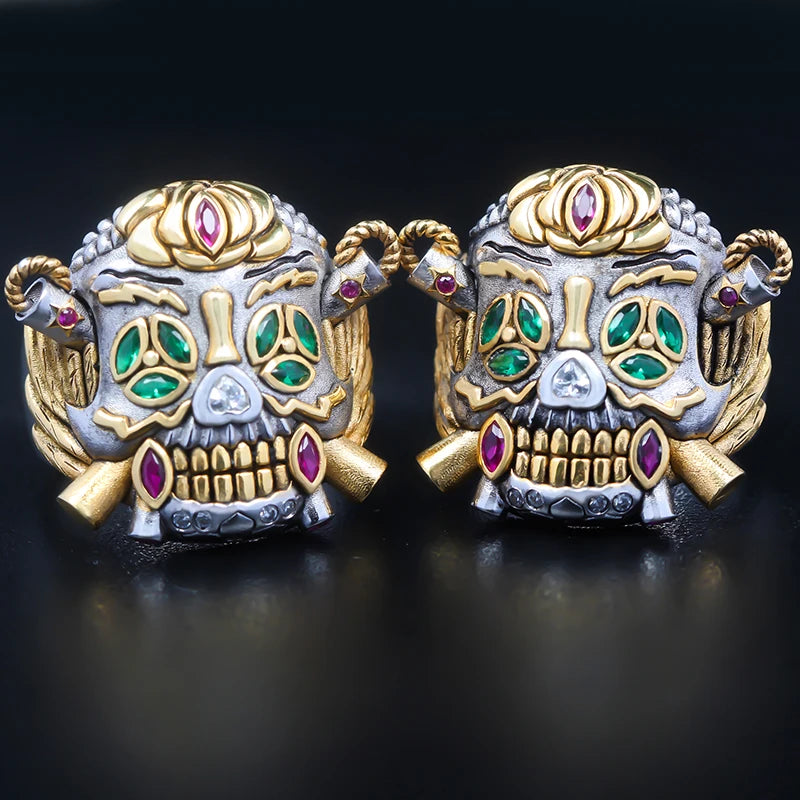 Skull Lucky Ring Movie Peripheral Sterling Silver Ring For Men