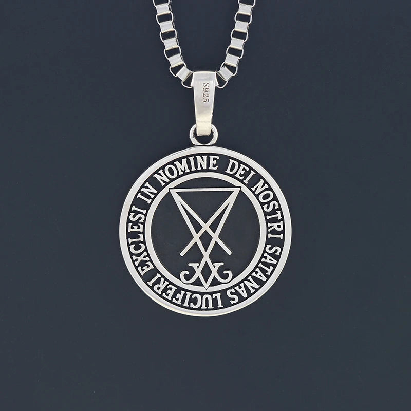 Sheep Head Five-pointed Star-shaped Church Seal Signet Sterling Silver Pendant