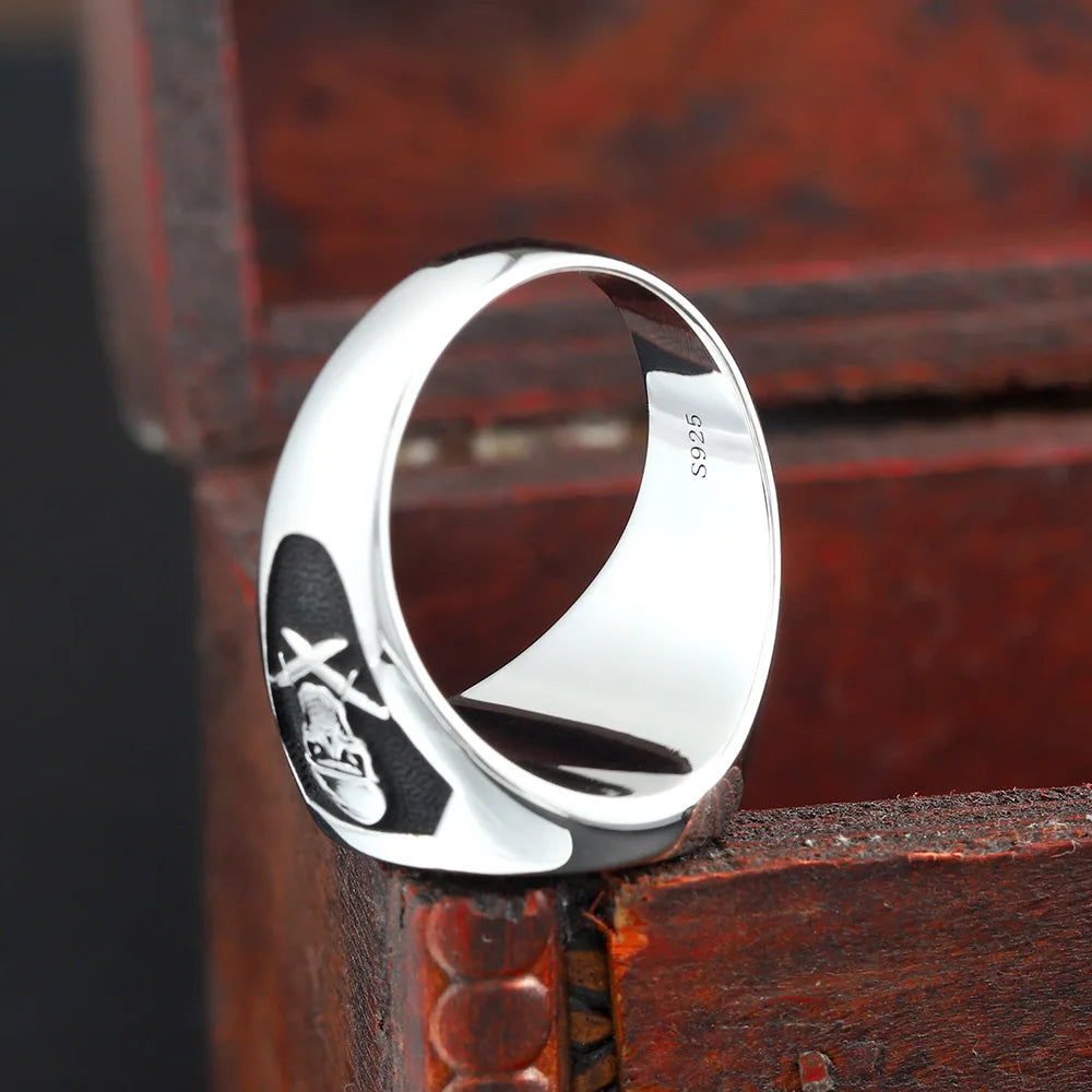 Mercenary Lorraine Cross Memory Skull Fortune Sterling Silver Ring