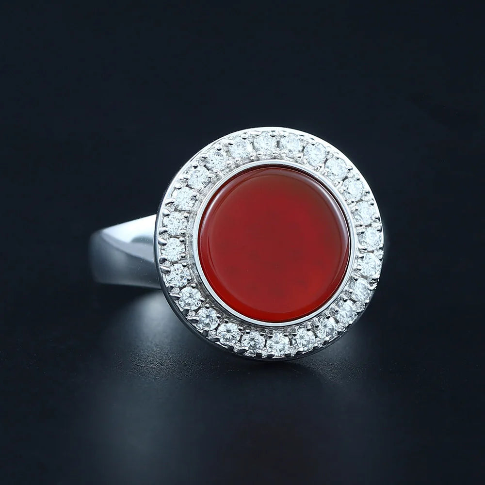 Lovers Agate Fashion Sterling Silver Ring