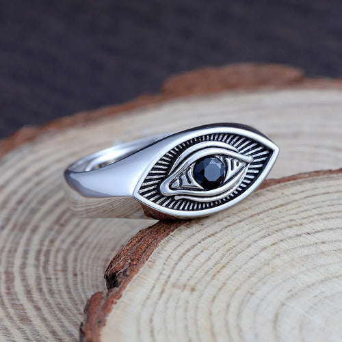 All Seeing Eye Horus Radiate Brilliant Light God Free Mason Sterling Silver Ring
