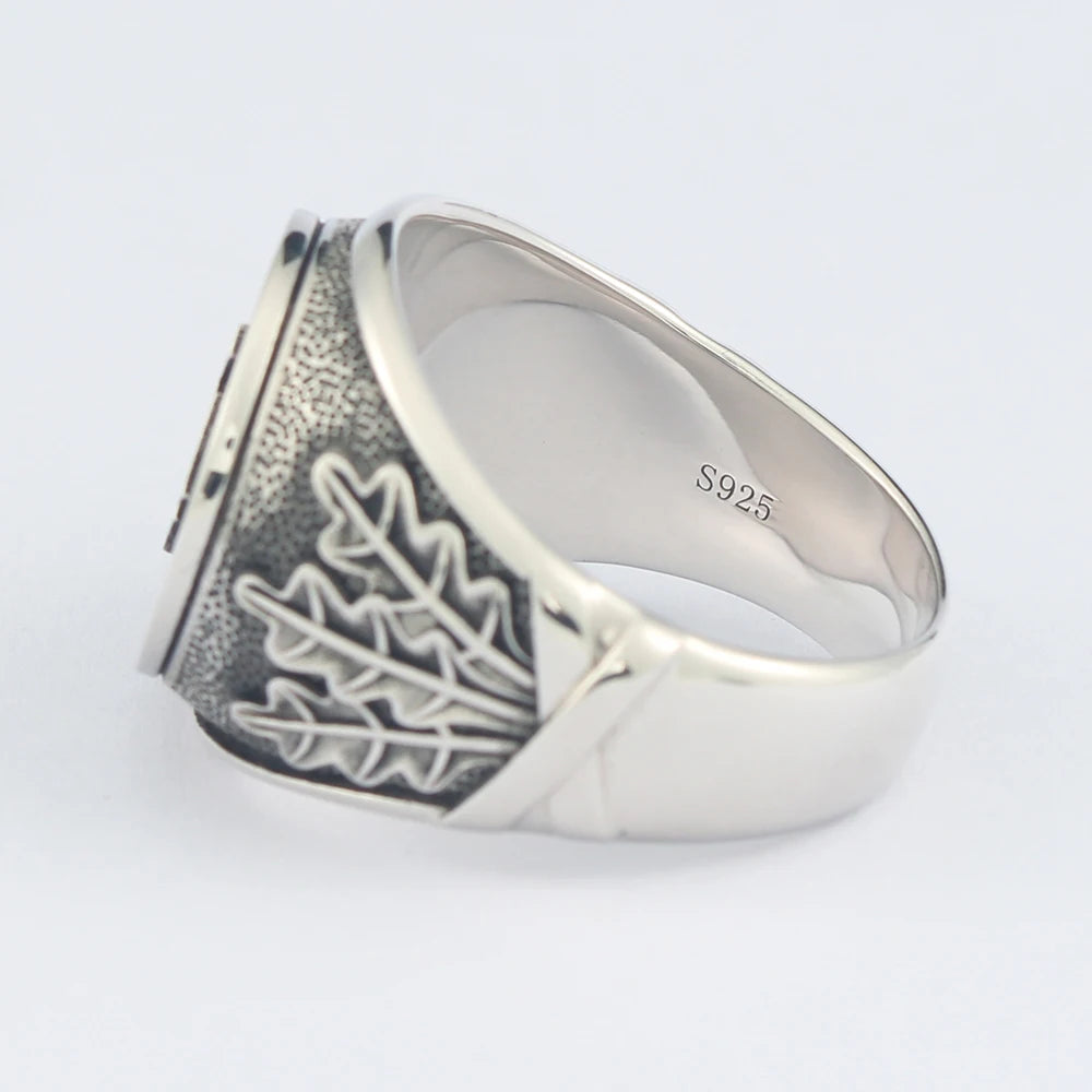 Skull Memento Mori Gott Mit Uns For Men Sterling Support Custom Silver Ring