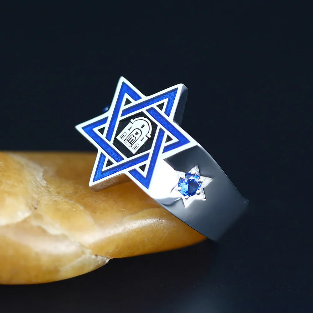 Star of David Hexagram Antechapel Arabic Church Silver Ring
