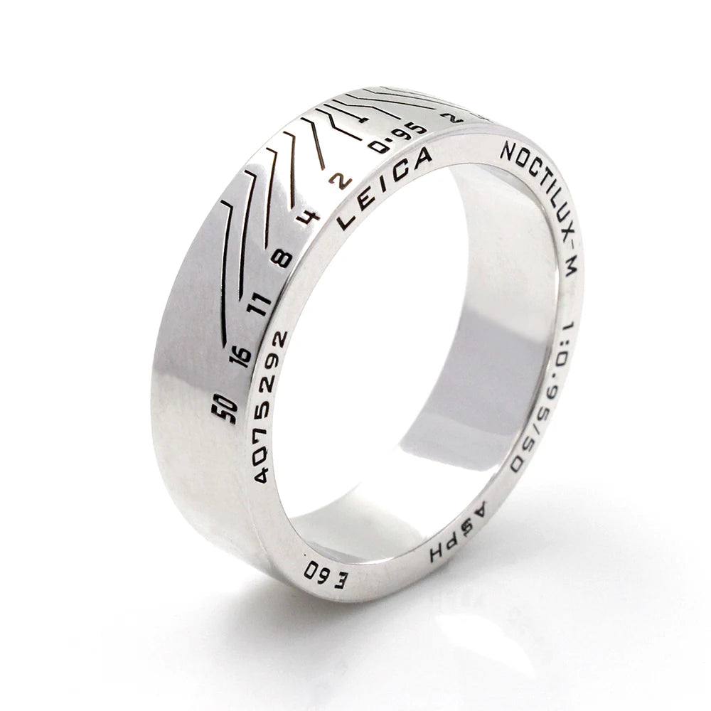 Custom Shutterbug Camera Lens Photographer Shutterbug E60 Sand Finish Sterling Silver Ring