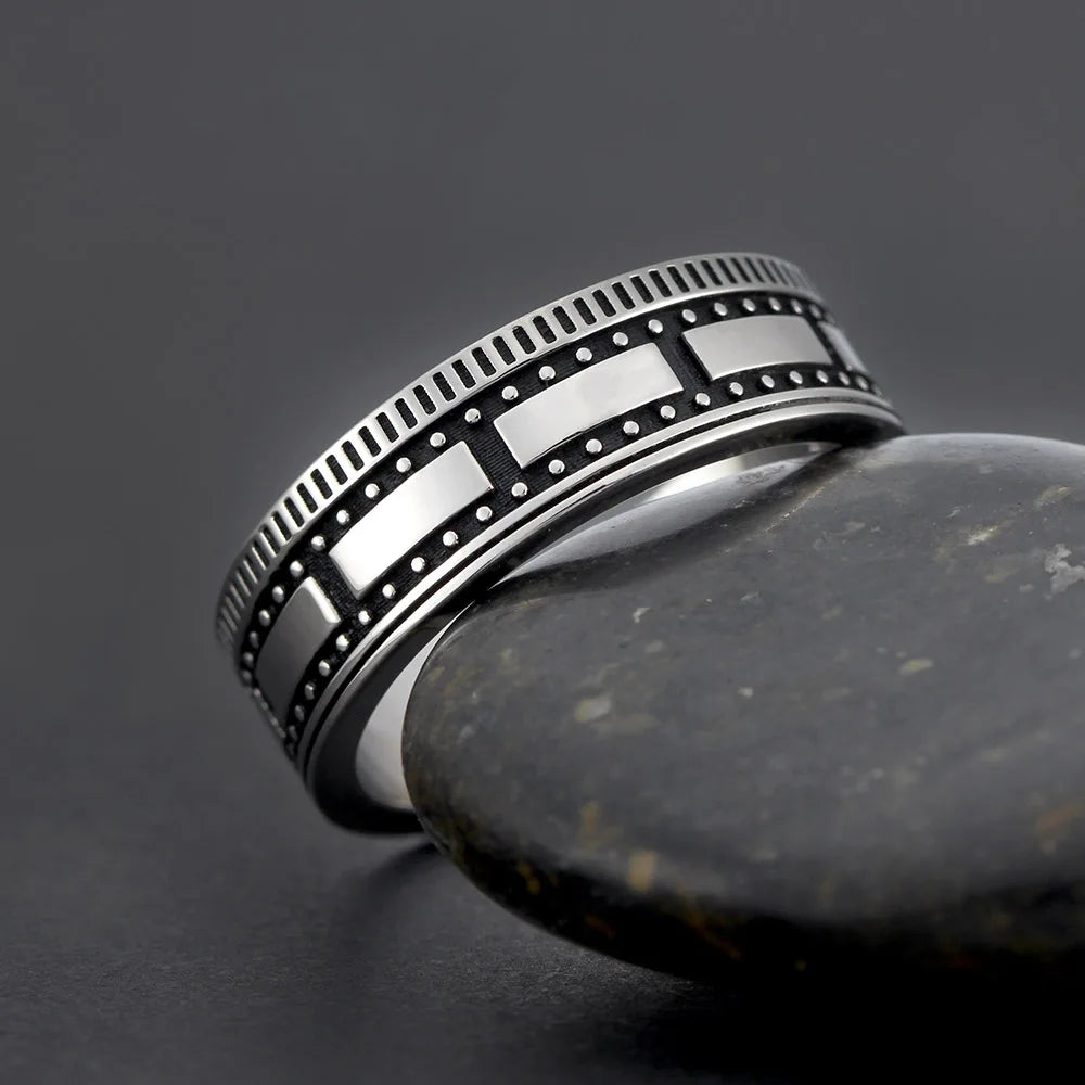 Vintage Camera Film Movie Film Video Old-fashioned Kino Sammlung Cinephile Kamera Rolle Tape Memorial Silver Ring