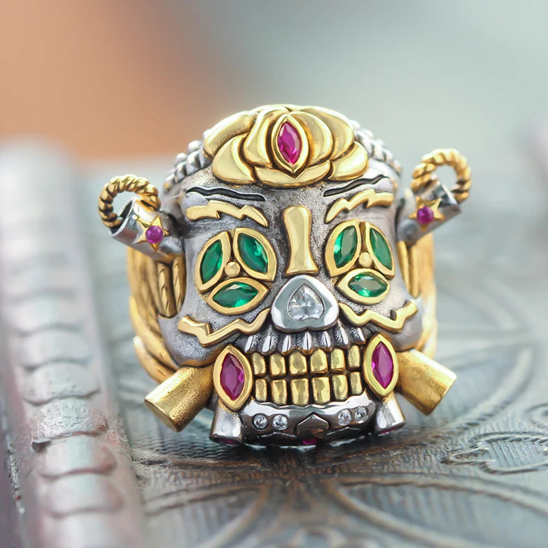 Skull Lucky Ring Movie Peripheral Sterling Silver Ring For Men