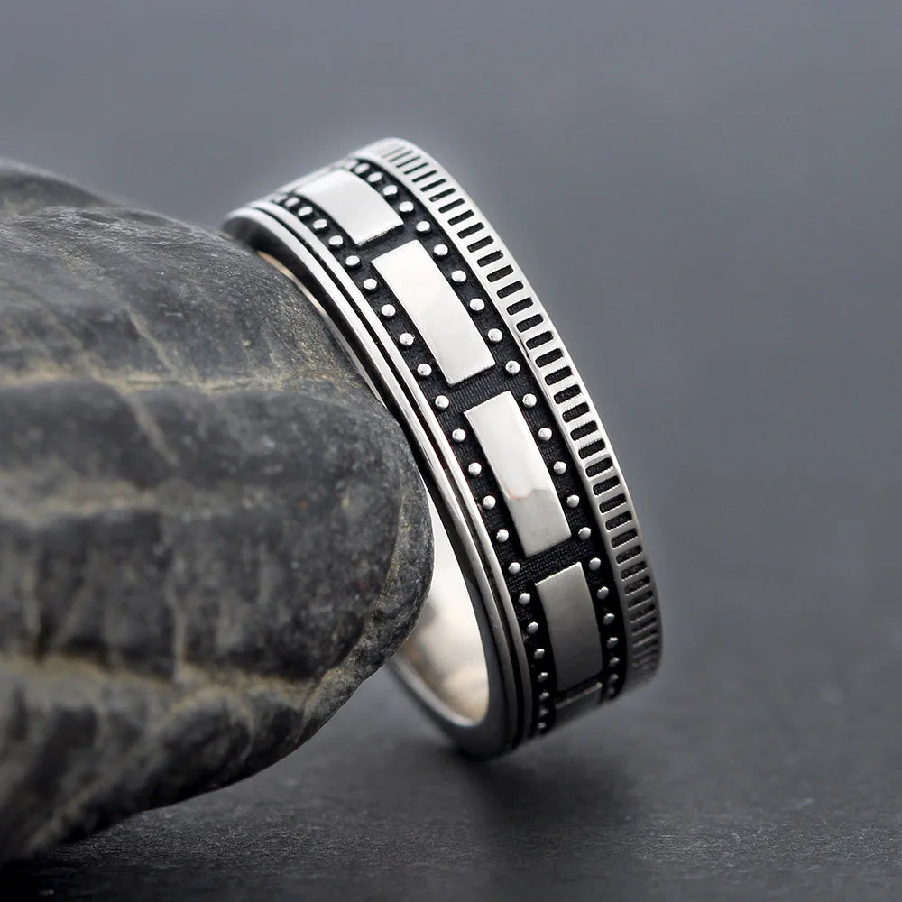 Vintage Camera Film Movie Film Video Old-fashioned Kino Sammlung Cinephile Kamera Rolle Tape Memorial Silver Ring