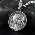 Queen of Grace Virgin Mary N.D.LOURDES Silver Pendant