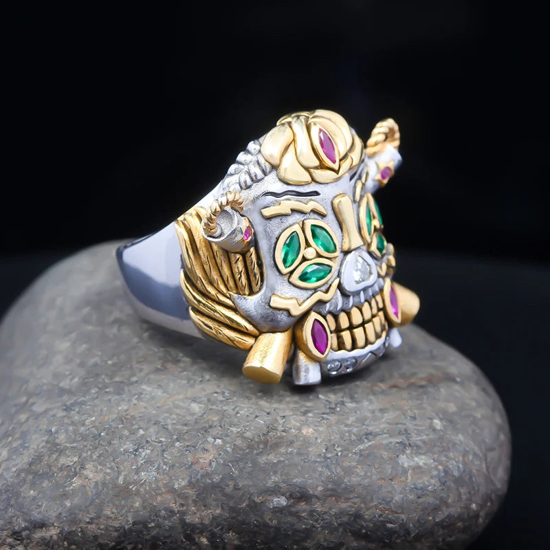 Skull Lucky Ring Movie Peripheral Sterling Silver Ring For Men