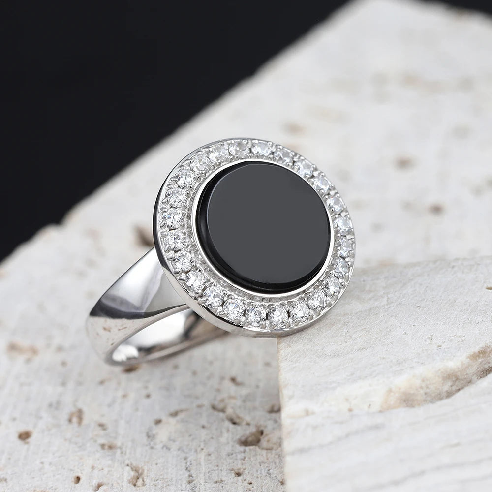 Lovers Agate Fashion Sterling Silver Ring