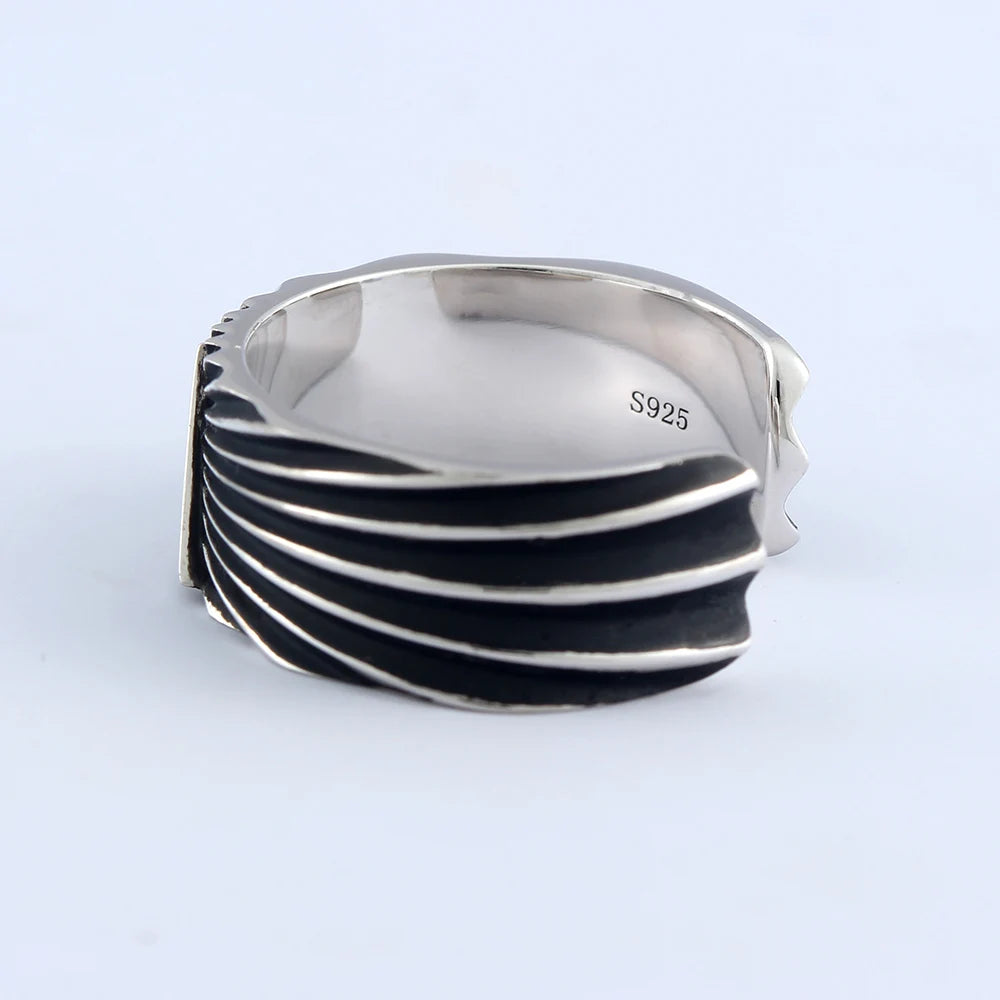All Seeing Eyes God Horus Triangular Radial Sterling Silver Rings