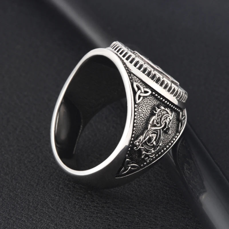 Viking Vintage Nordic Men's and women's  Sunk Fashion Accessories Gift  Sterling Silver Ring