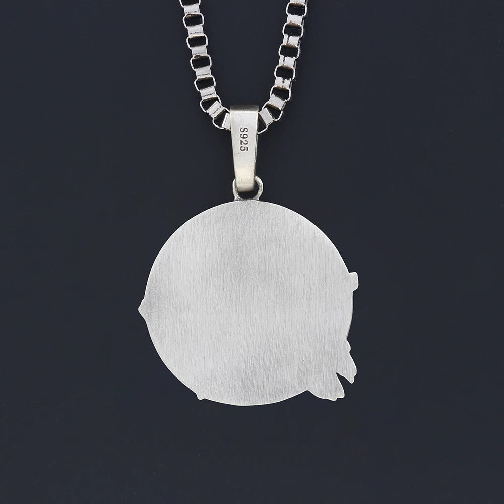 Owl Pendant meaning wisdom and good luck mascot 925 sterling silver