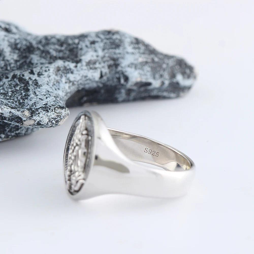 Praying Hands Jesus Christ Cross Hope Wisdom Faith Courage Pray For Us Silver Ring