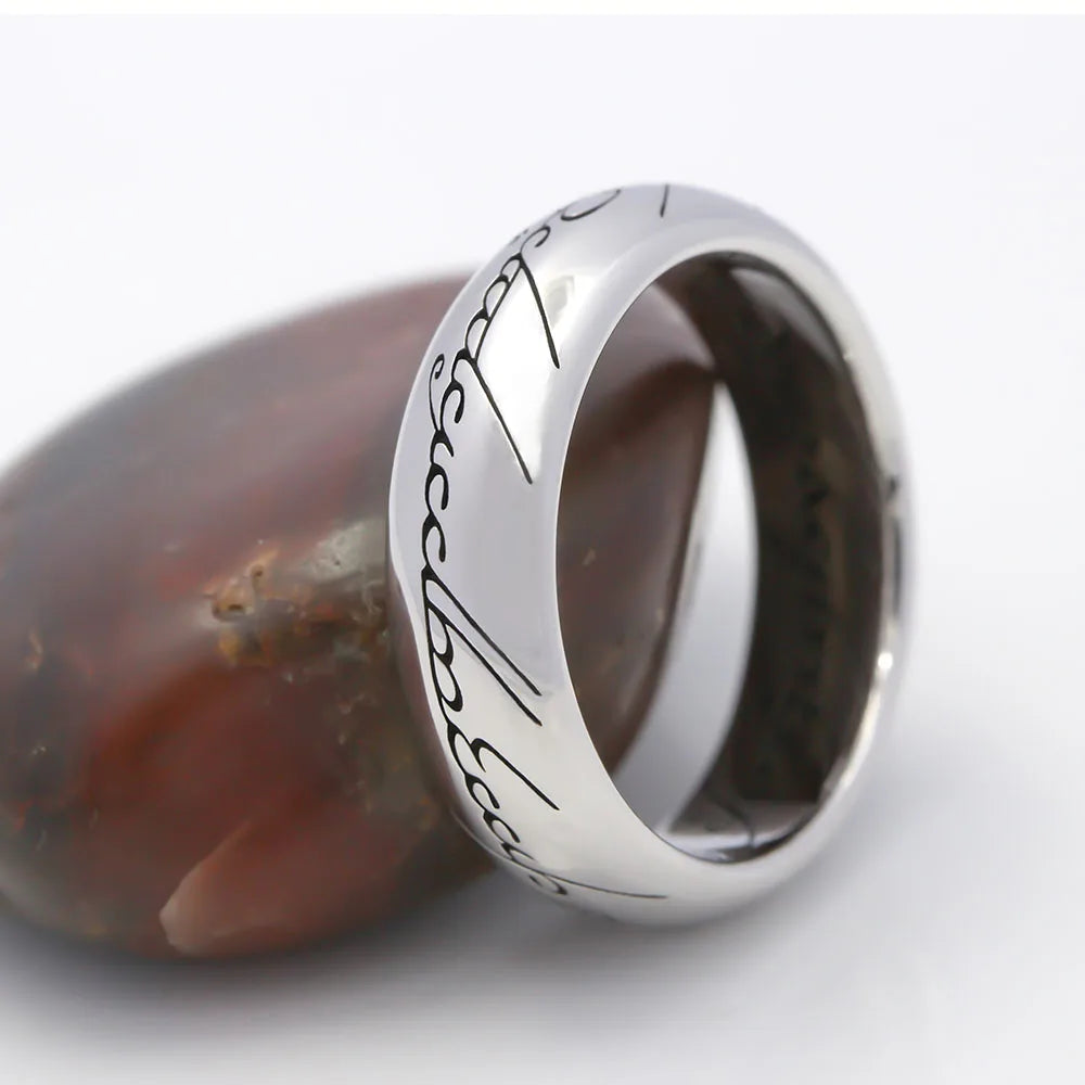 One Ring Of Movie Lord Of The Rings Gold 3D Engraving Fashion Simple Glamorous Sterling Silver Ring