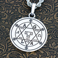 Solomon Pentagram Seal Rune Amulet 925 sterling silver necklace mascot pendant