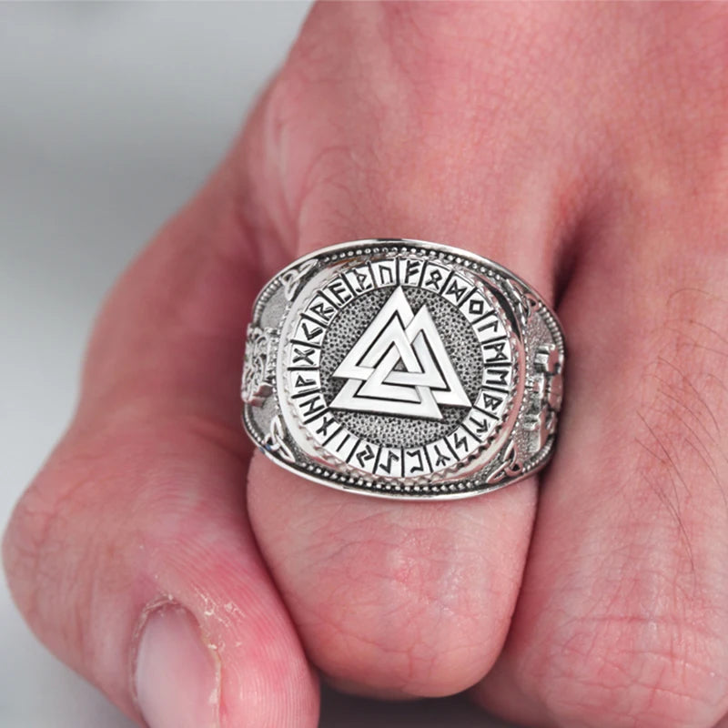 Viking Vintage Nordic Men's and women's  Sunk Fashion Accessories Gift  Sterling Silver Ring