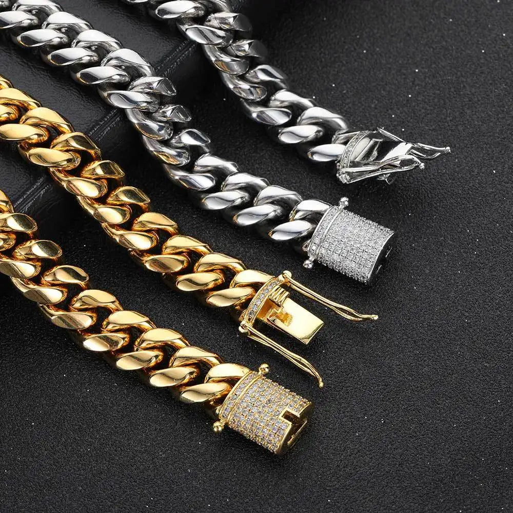 Hip-hop tennis chain bracelet with stone beads