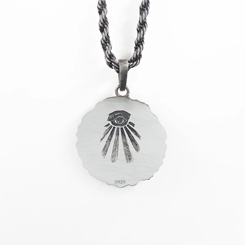 Hipster Demon Eyes of God 925 Sterling Silver Pendant Necklace