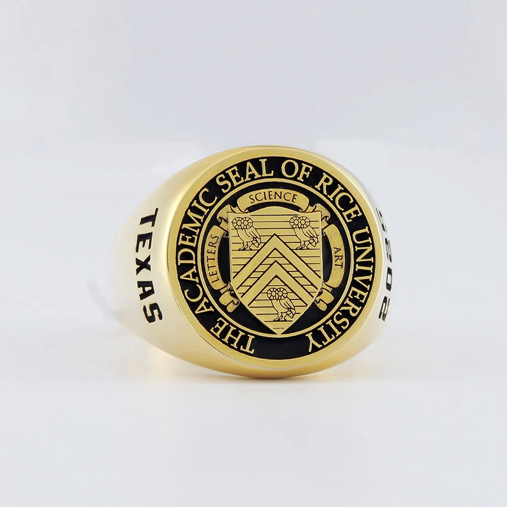 Customized Class Ring HARVARD CALIFORNIA COLUMBIA RICE OXFORD TANFOR School LOGO Sterling Silver Ring
