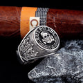 Skull Memento Mori Gott Mit Uns For Men Sterling Support Custom Silver Ring