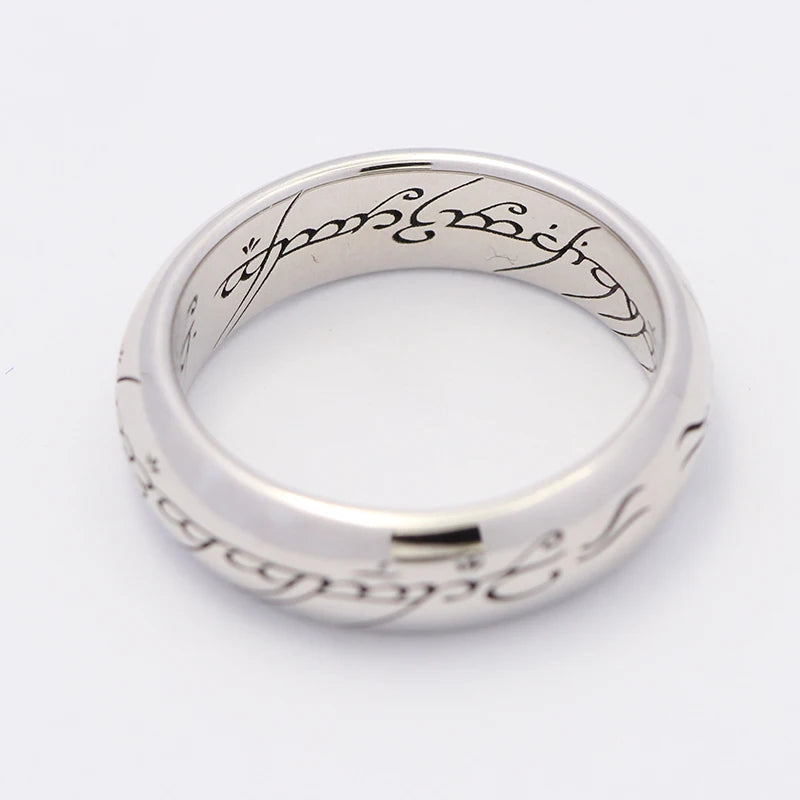 One Ring Of Movie Lord Of The Rings Gold 3D Engraving Fashion Simple Glamorous Sterling Silver Ring