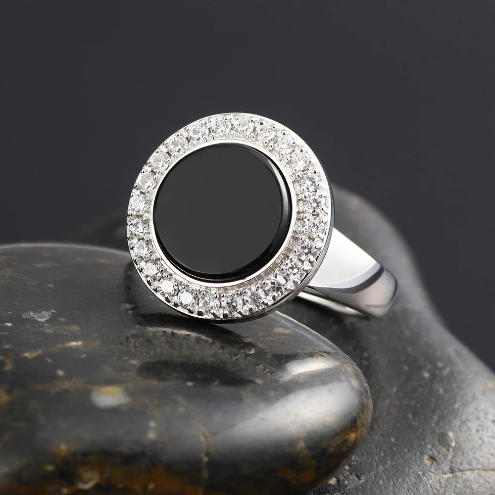 Lovers Agate Fashion Sterling Silver Ring
