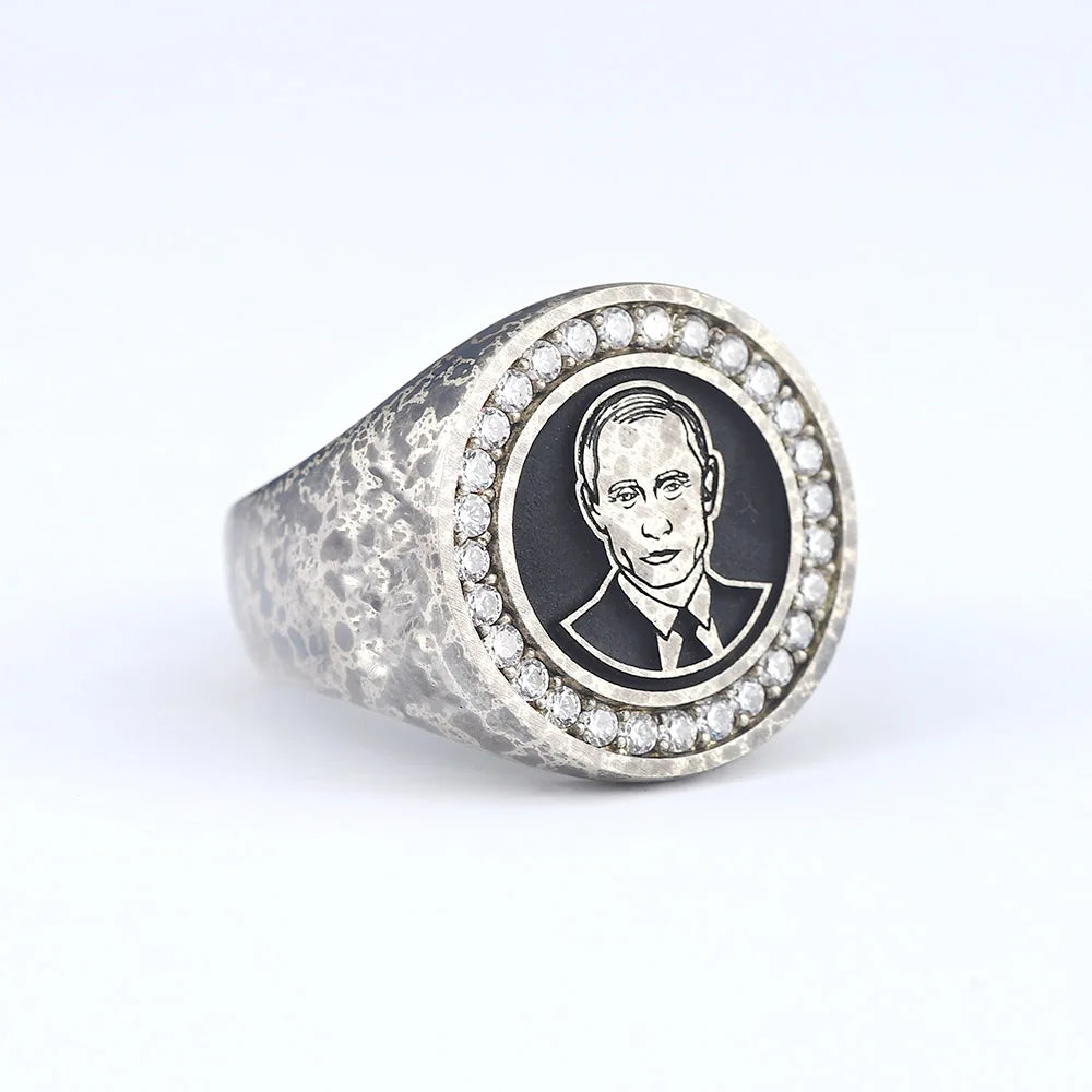 Custom-made Personal Icon headshot  Sterling Silver Ring