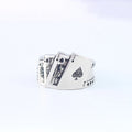 Lucky Flush Sterling Silver Men's Playing Card Ring Can Support Customization