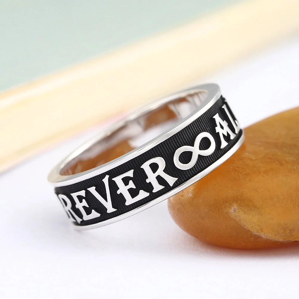 For Love Forever Always Adapted to Any Occasion Fashion Silver Jewelry Ring