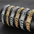 Hip-hop tennis chain bracelet with stone beads