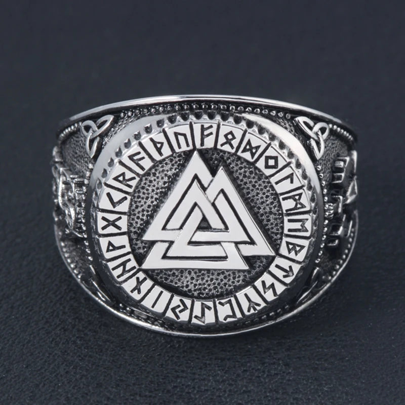 Viking Vintage Nordic Men's and women's  Sunk Fashion Accessories Gift  Sterling Silver Ring