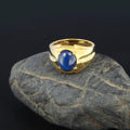 Starlight Bright Sapphire Star 925 Sterling Silver Men's ring
